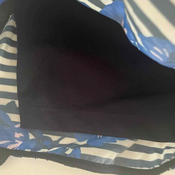 Kate‎ Spade Live Colorfully Black Striped Blue Floral Ruffled Sz XXS Shorts - Picture 7 of 9